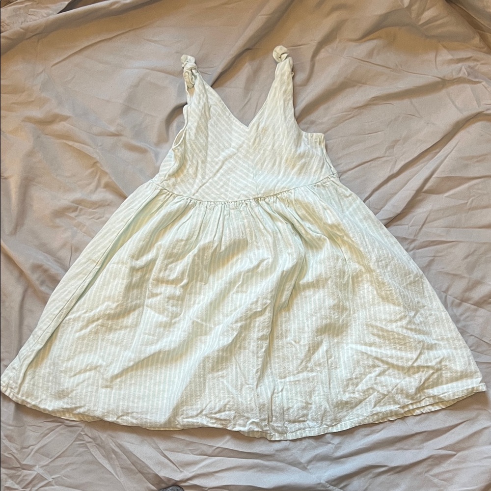 Charming Hope & Henry Quality Kids Casual Green & White Striped Dress